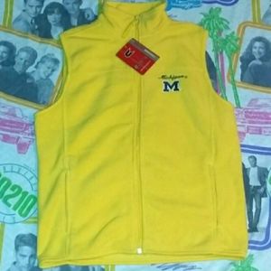 New Michigan Wolverines Fleece Polar Turtleneck Vest Jacket